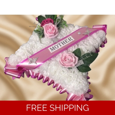 "Double Pink Cushion Funeral Tribute